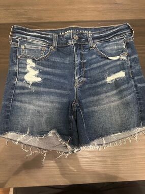 American Eagle Outfitters Ripped Dark Blue Denim Shorts